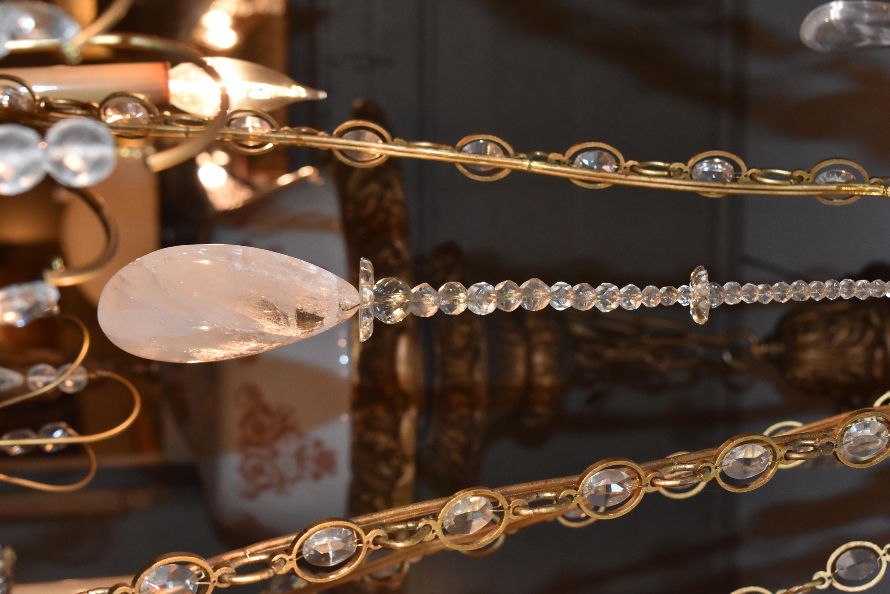 Rectangular Crystal Chandelier In Good Condition For Sale In Toledo, OH