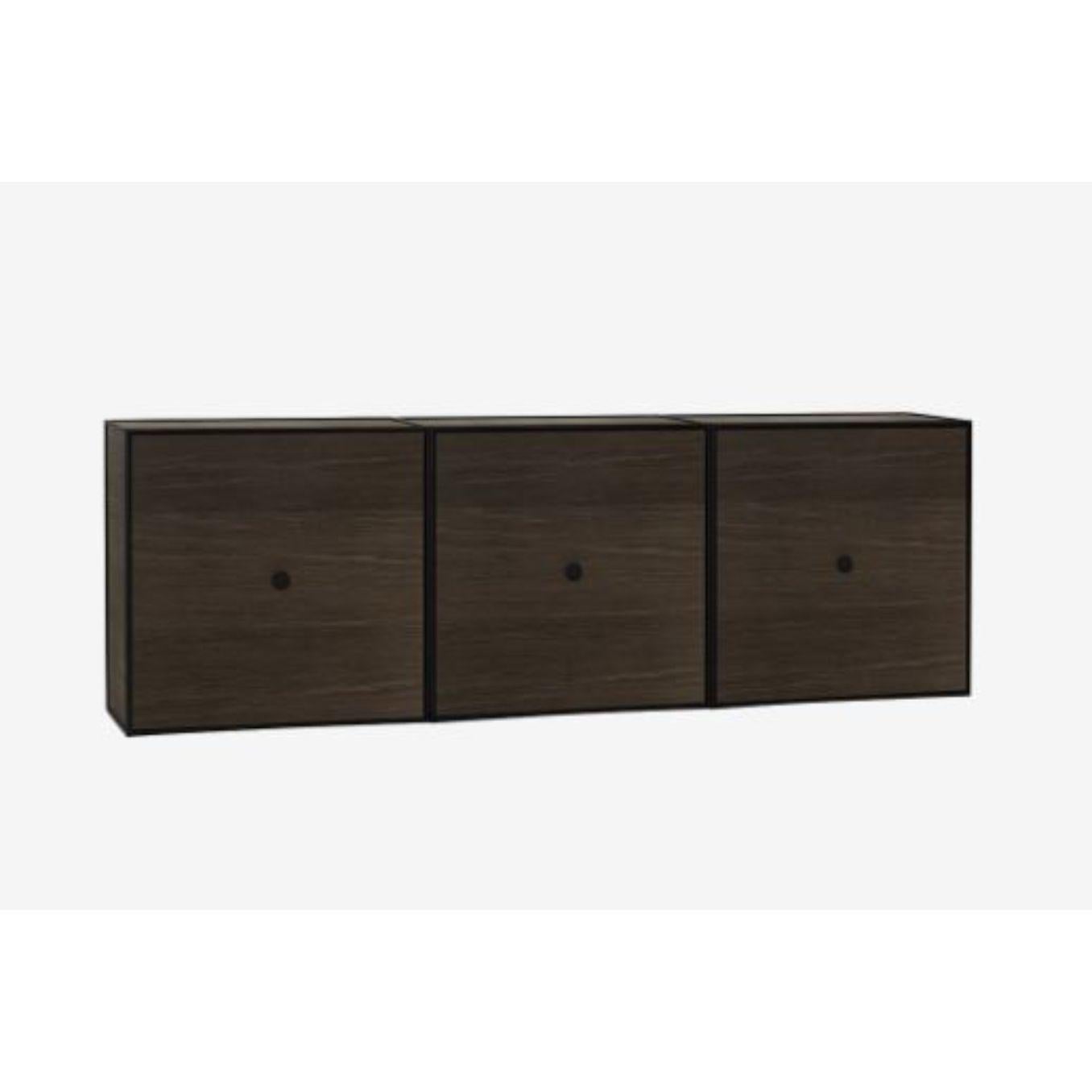 42 Smoked oak frame view box by Lassen
Dimensions: D 126 x W 21 x H 42 cm 
Materials: finér, melamin, melamine, metal, veneer, oak
Also available in different colors and dimensions. 
Weight: 22.80 Kg

By Lassen is a Danish design brand focused