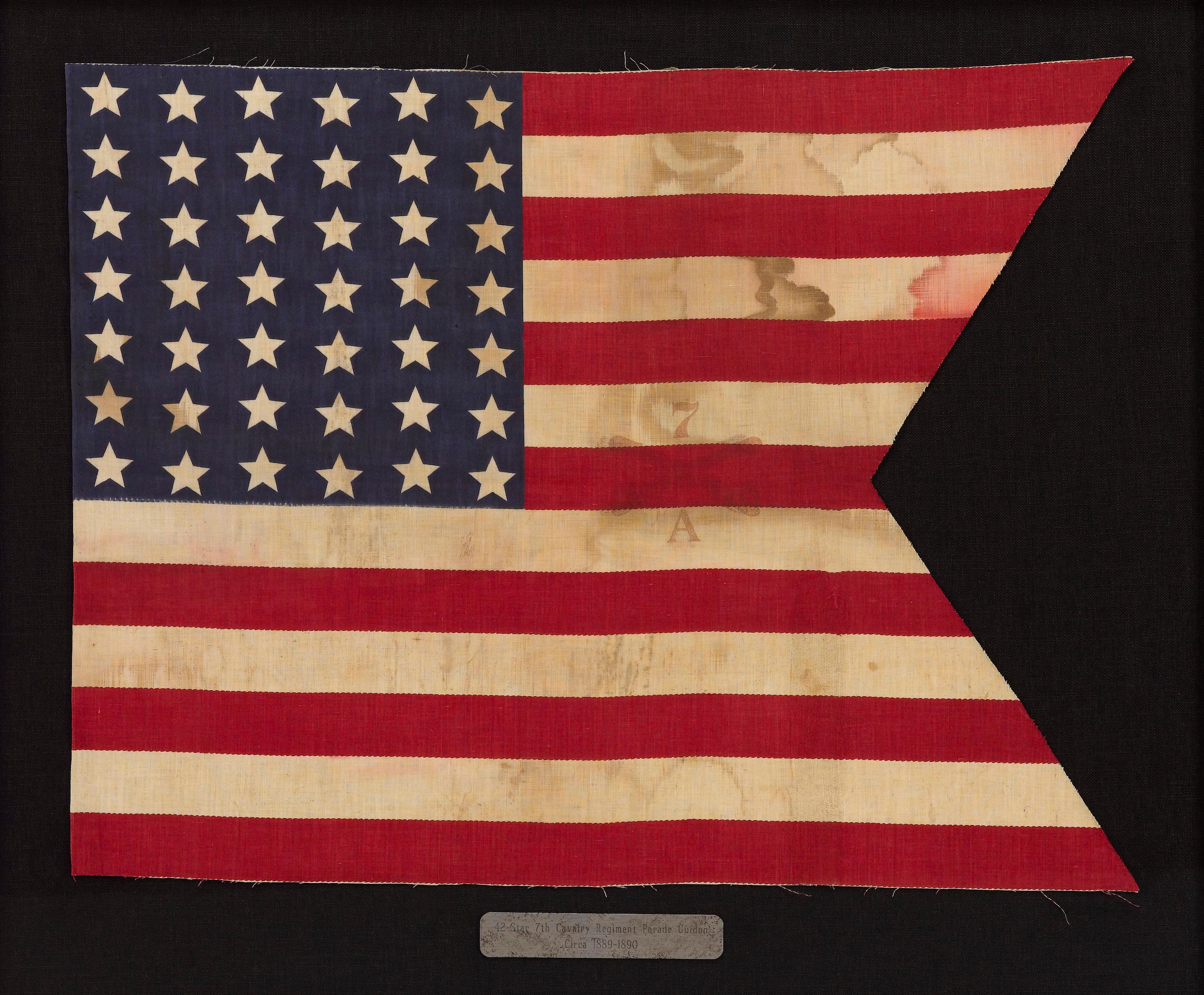 American 42-Star 7th Cavalry Regiment Parade Guidon, Printed 