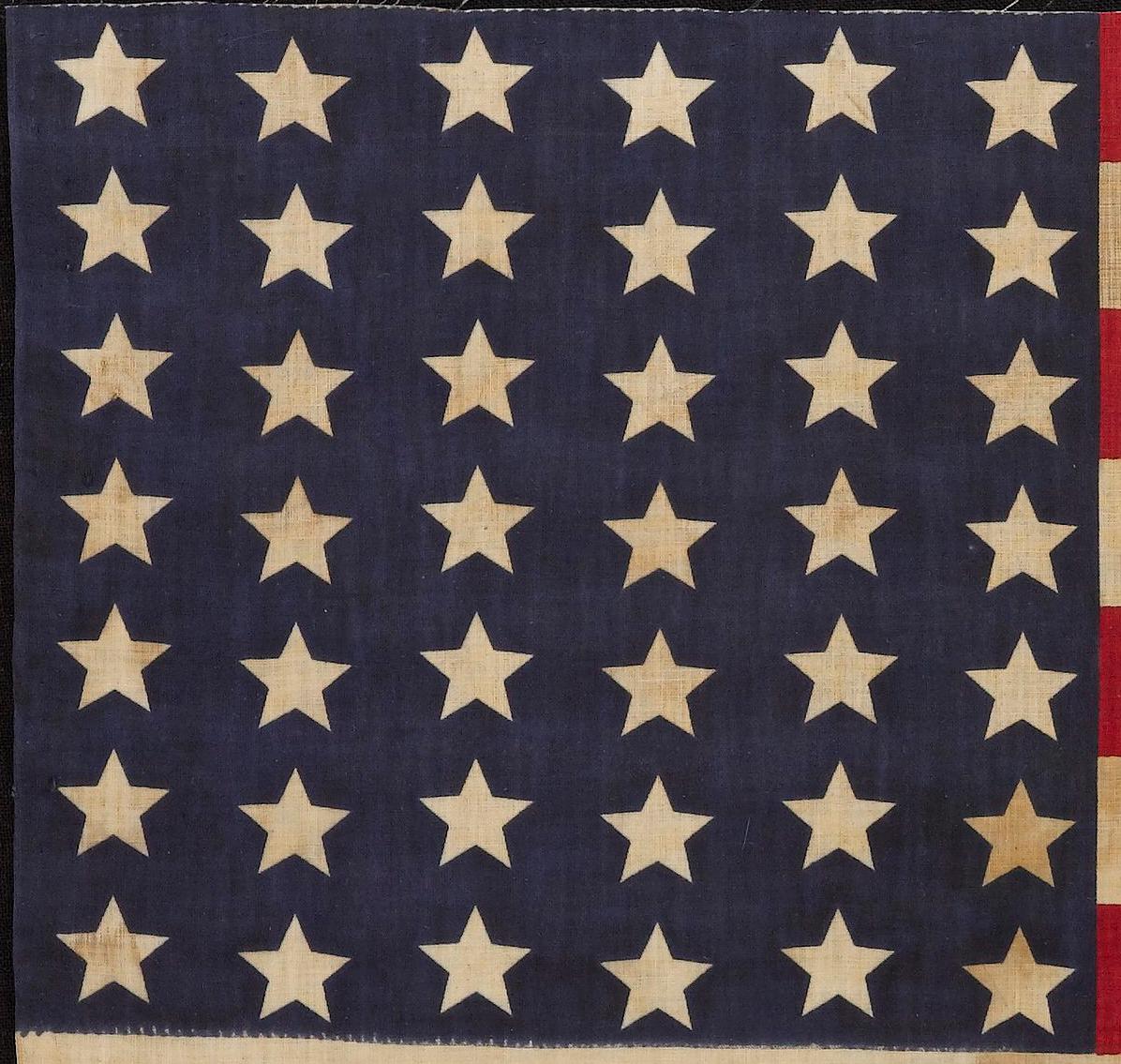 Parade du 7e régiment de cavalerie à 42 étoiles Guidon, imprimé « 7C », vers 1889-1895 Bon état à Colorado Springs, CO