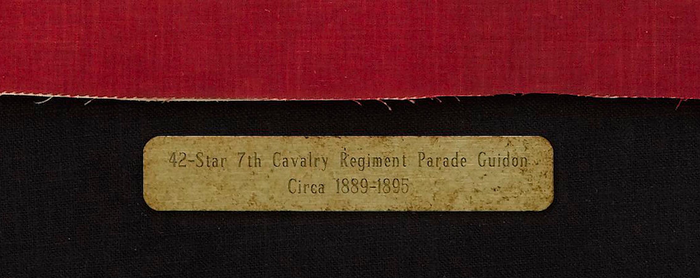 Coton Parade du 7e régiment de cavalerie à 42 étoiles Guidon, imprimé « 7C », vers 1889-1895
