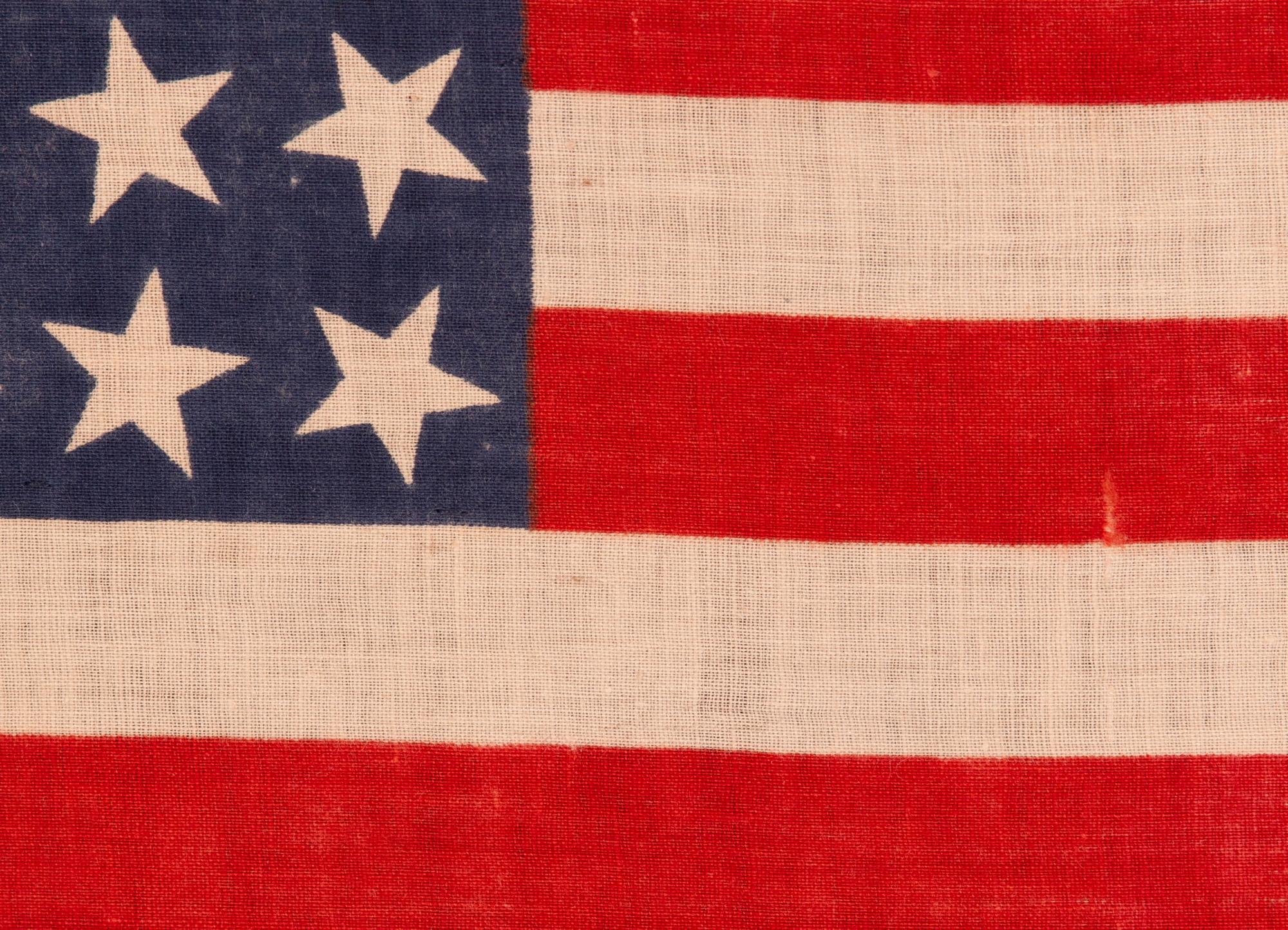 42 Star Antique American Parade Flag, Ca 1889-1890 In Good Condition For Sale In York County, PA