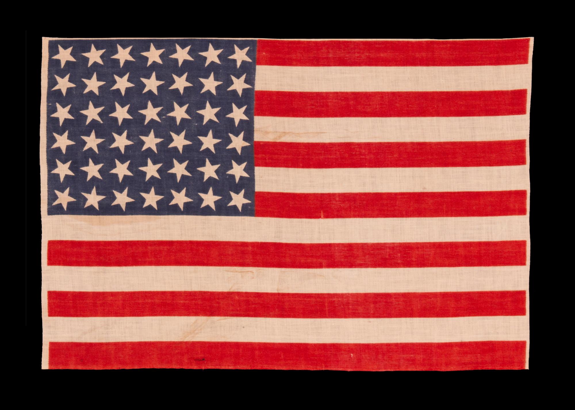 19th Century 42 Star Antique American Parade Flag, Ca 1889-1890 For Sale