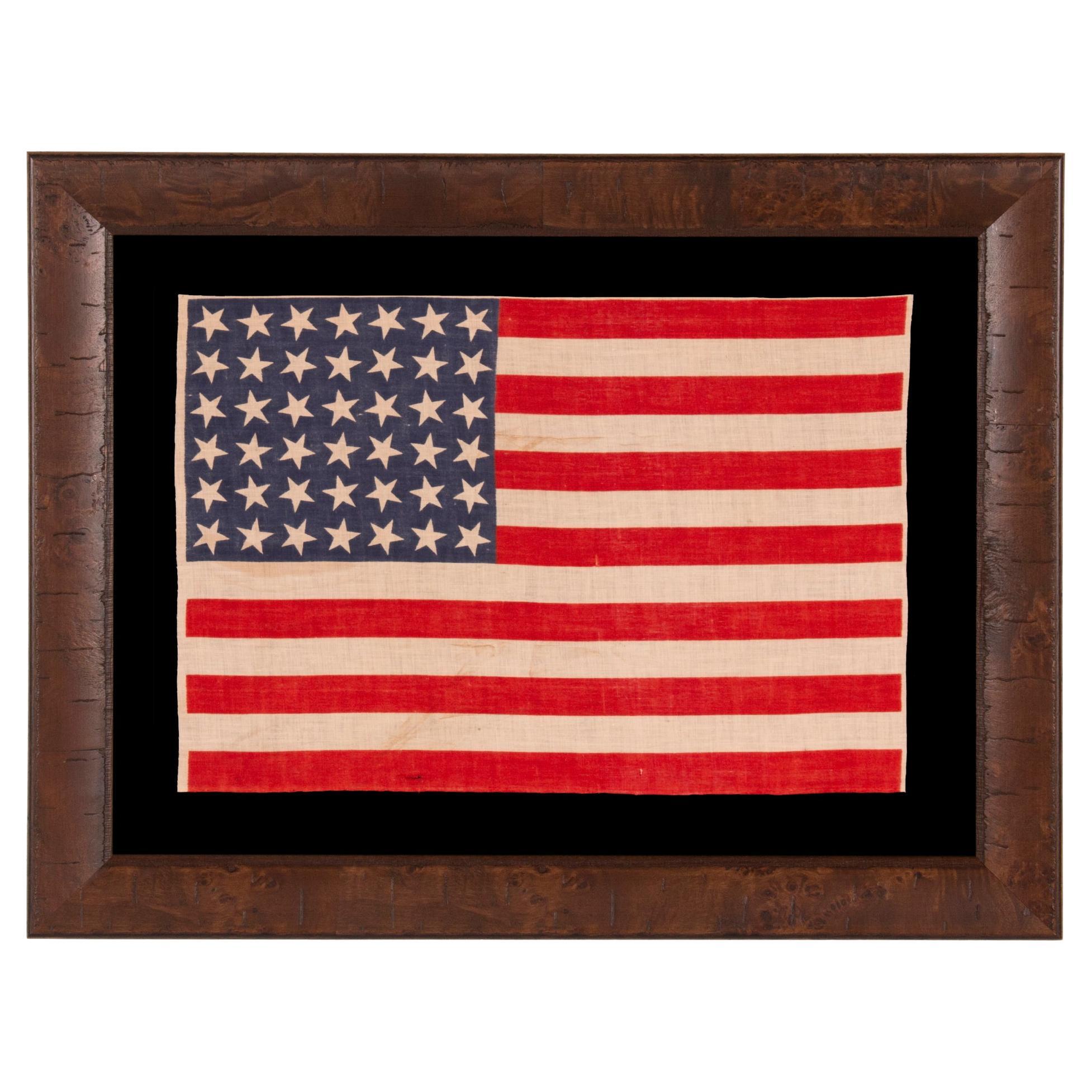 42 Star Antique American Parade Flag, Ca 1889-1890