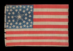 42 Star Medallion Configuration Antique Flag, Washington Statehood, Ca 1889-1890