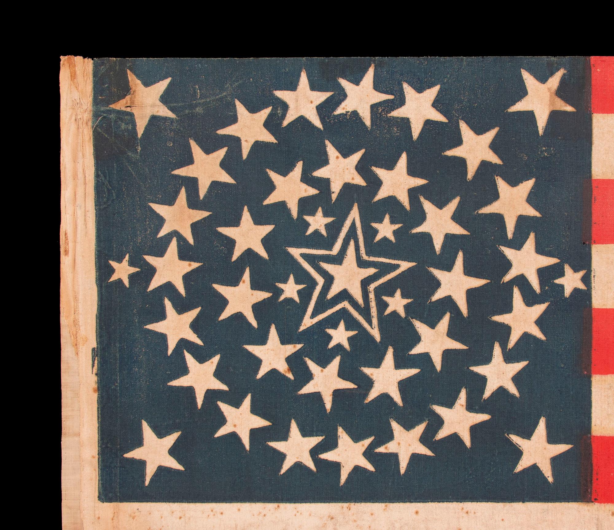 42 Stars American Flag with Stars in a Medallion Configuration, Washington State In Good Condition In York County, PA