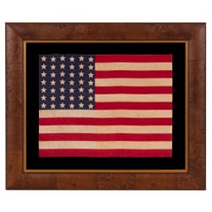 42 étoiles sur un ancien drapeau de parade américain, Washington Statehood, ca 1889-1890