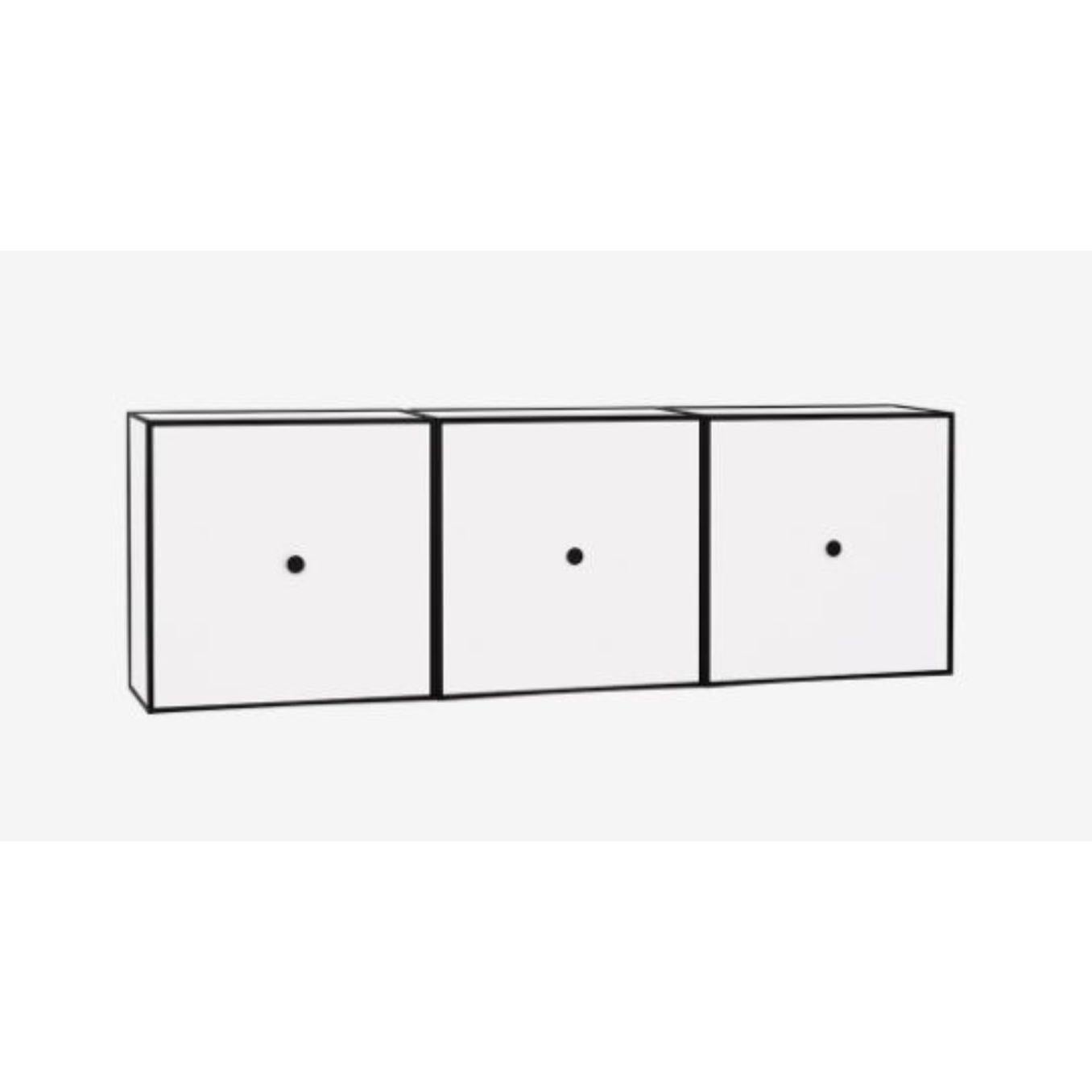 42 white frame view box by Lassen
Dimensions: D 126 x W 21 x H 42 cm 
Materials: Finér, melamin, melamine, metal, veneer
Also available in different colours and dimensions.
Weight: 22.80 kg

By Lassen is a Danish design brand focused on iconic