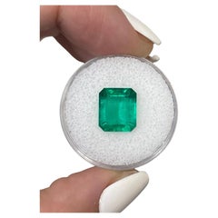 4.20 Carat 11x9 Vivid Muzo Green Colombian Emerald - Classic Emerald Cut May