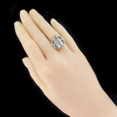 4.20 Carat Aquamarine Diamonds 18 Karat White Gold Ring