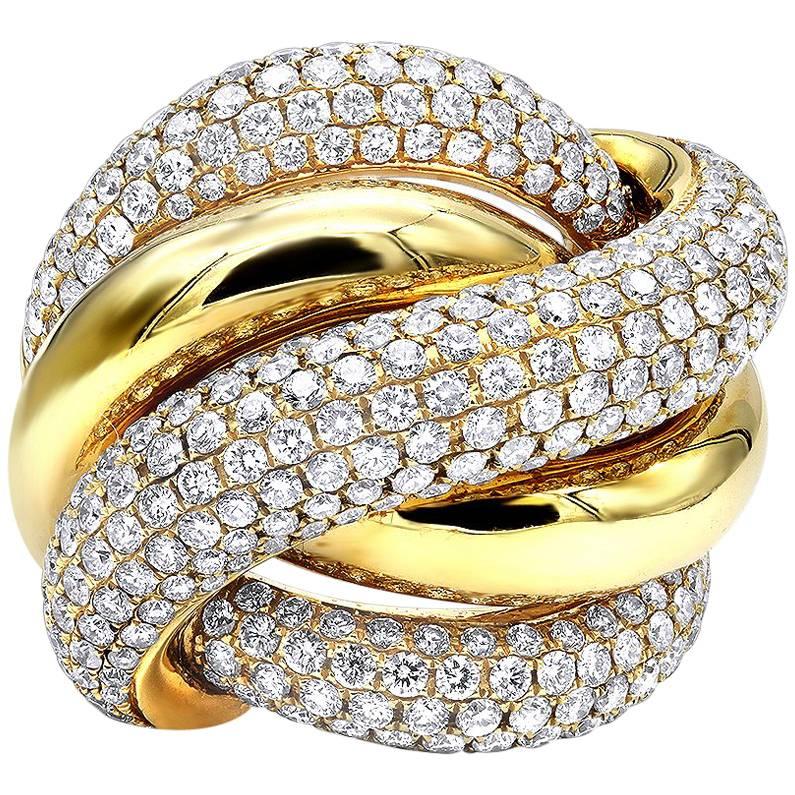4.20 Carat Bold Gold Love Knot Ring
