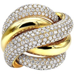4.20 Carat Bold Gold Love Knot Ring