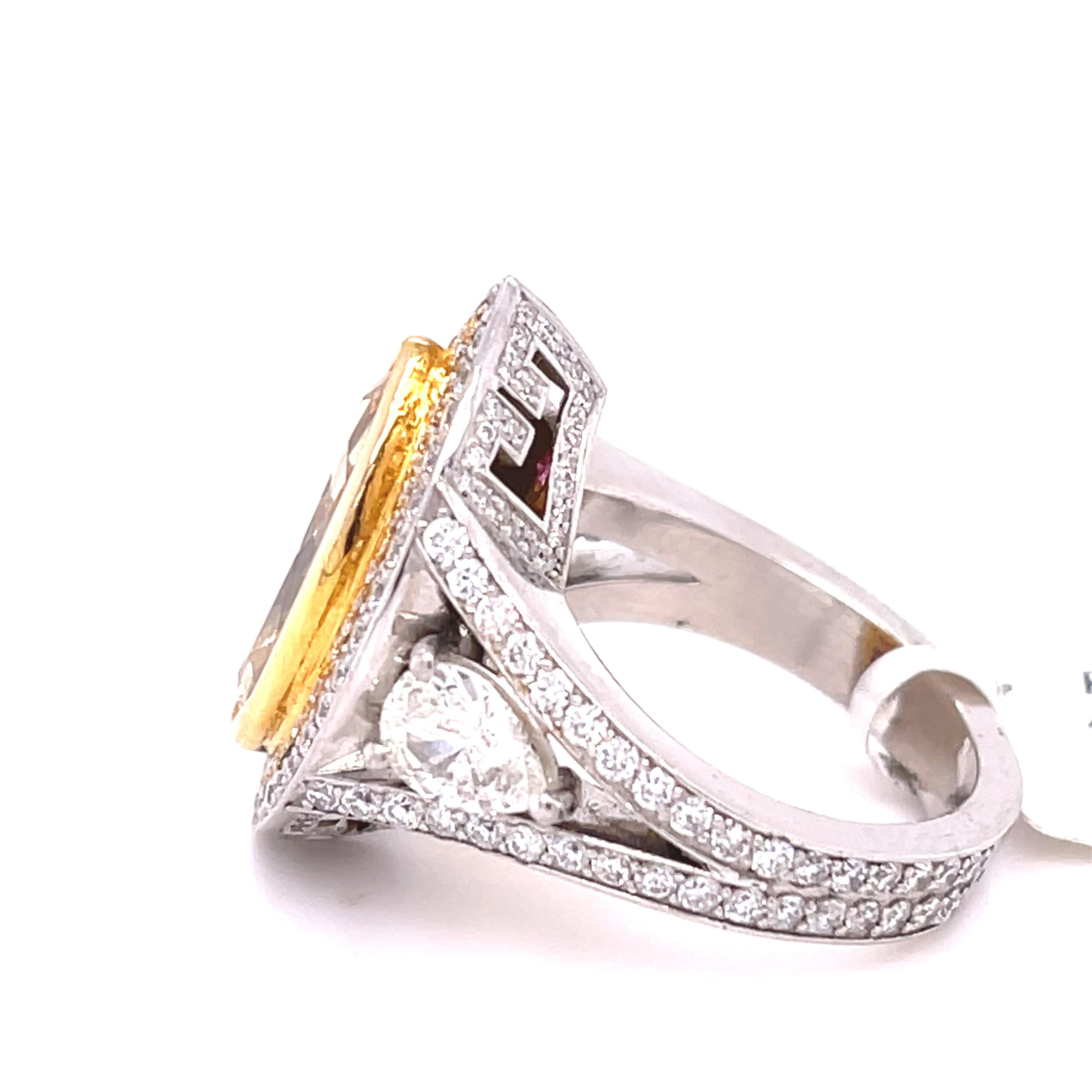 Marquise Cut 4.20 Carat Canary Diamond Ring