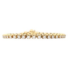 4,20 Karat G-VS1 Runder Brillant Diamant 18 Karat Gelbgold Armband