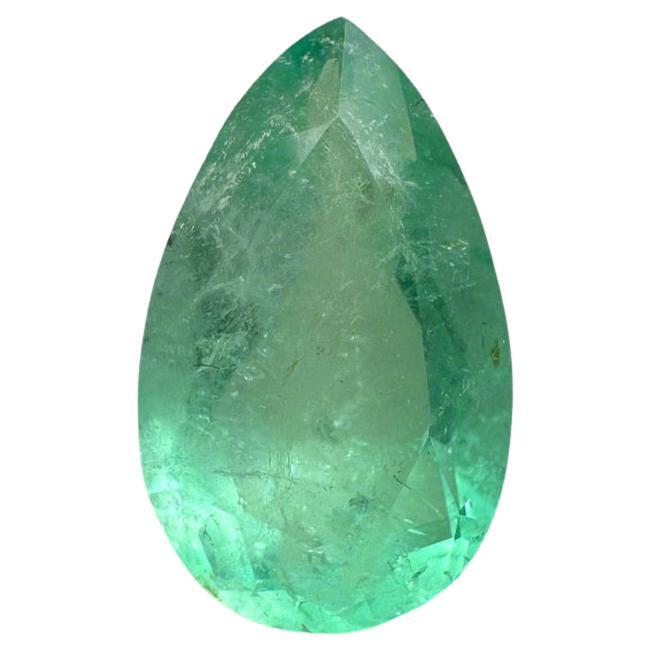 Esmeralda colombiana verde claro de 4.20 quilates - Lágrima talla pera - Piedra de nacimiento de mayo