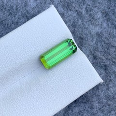 4.20 Carat Long Emerald Cut Natural Green Loose Tourmaline Emerald Cut