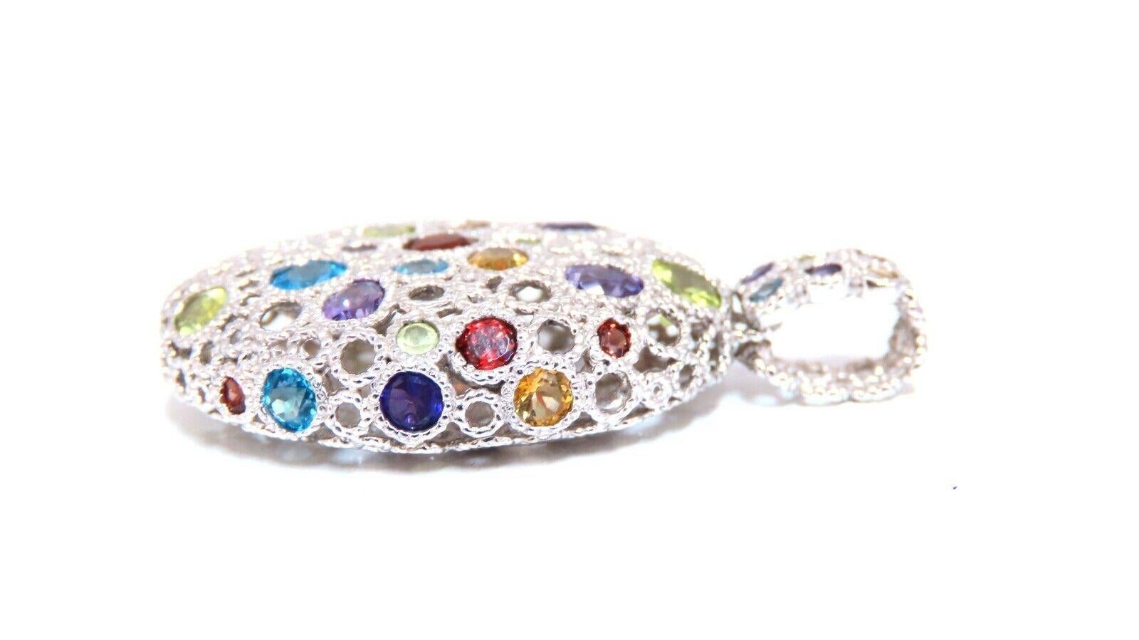 4,20 Karat natürlicher Amethyst Citrin Topas Granat Peridot Eiförmiger Anhänger 14kt im Zustand „Neu“ in New York, NY