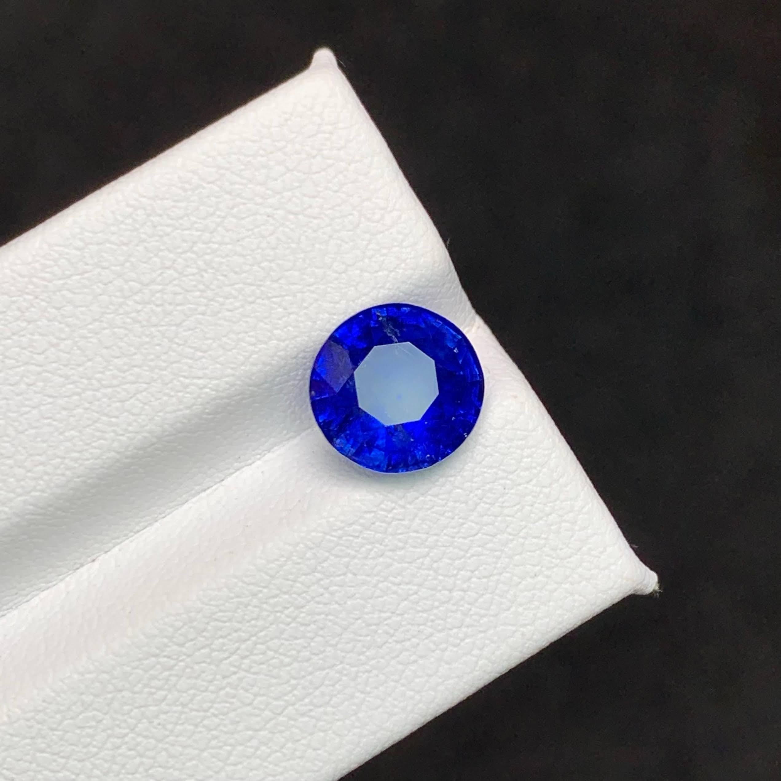 da uomo o donna 4,20 carati di zaffiro rotondo blu reale naturale certificato GGI Gemma dello Sri Lanka in vendita