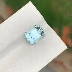 4.20 Karat natürlicher loser Aquamarin Smaragd Form Edelstein