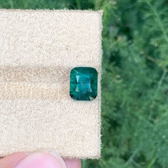 4.20 Carat Natural Loose Bluish Green Tourmaline Cushion Cut Afghan Gemstone