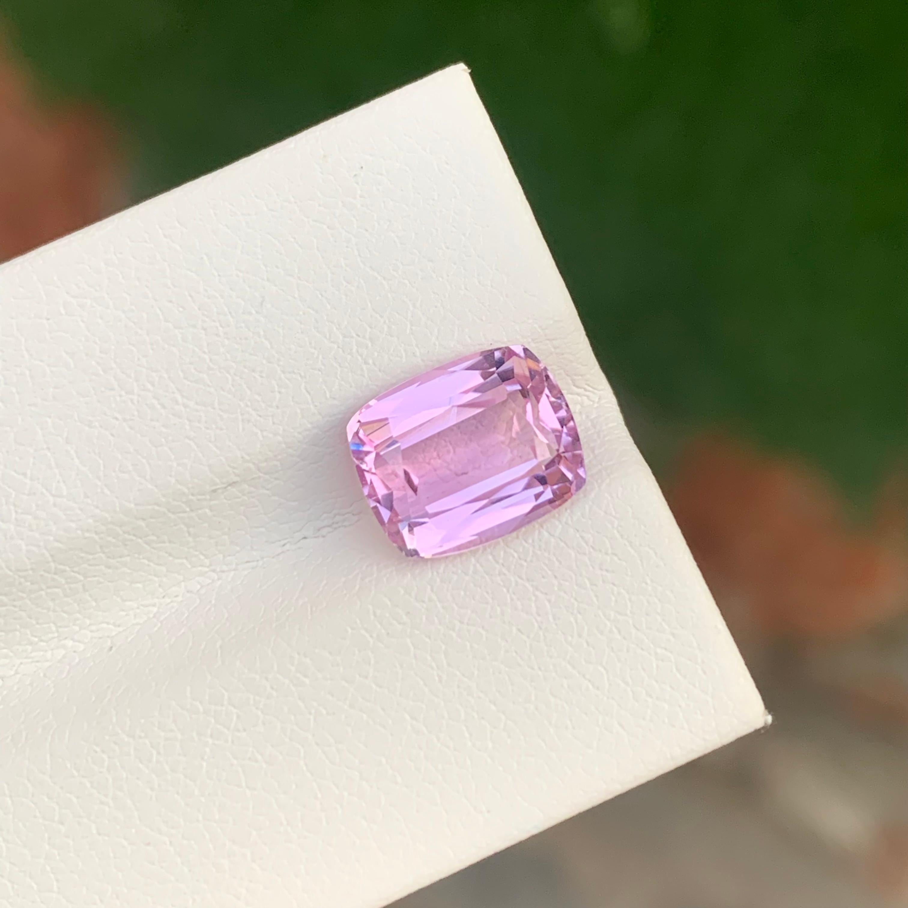 4.20 Carat Natural Loose Pink Kunzite Cushion Shape Gemstone For Ring For Sale 5