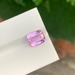 4.20 Carat Natural Loose Pink Kunzite Cushion Shape Gemstone For Ring