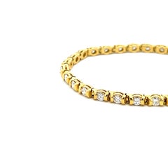 4.20 Carat Round Brilliant H VS1 Diamond 18 Karat Yellow Gold Tennis Bracelet