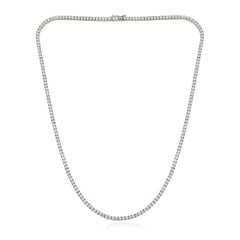 4.20 Carat SI/H Round Brilliant Cut Diamond Tennis Necklace 18 Karat White Gold
