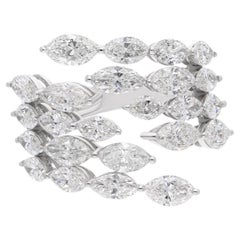 4,20 Karat SI Reinheit HI Farbe Marquise Diamant Wickelring 14 Karat Weißgold