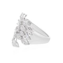 4.20 Carat SI Clarity HI Color Marquise Diamond Wrap Ring 18 Karat White Gold
