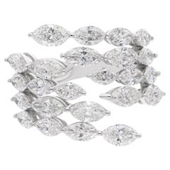 4,20 carati SI Clarity HI Color Marquise Diamond Wrap Ring Oro bianco 18 carati