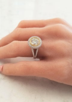 4.20 Carat Total Cape Diamond and Fancy Intense Yellow Diamond Cocktail Ring