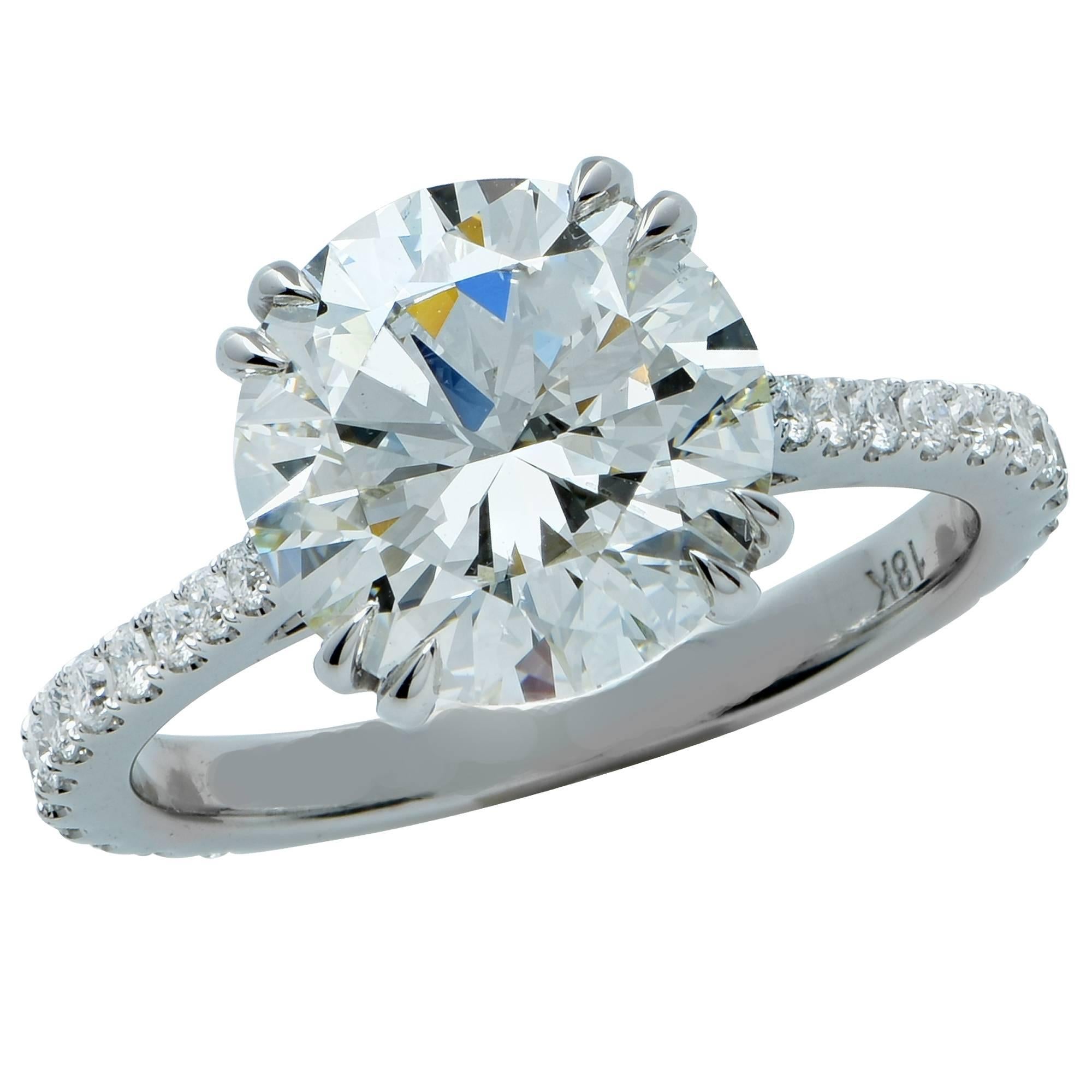 3.70 Carat Total Weight GIA Graded Diamond Engagement Ring