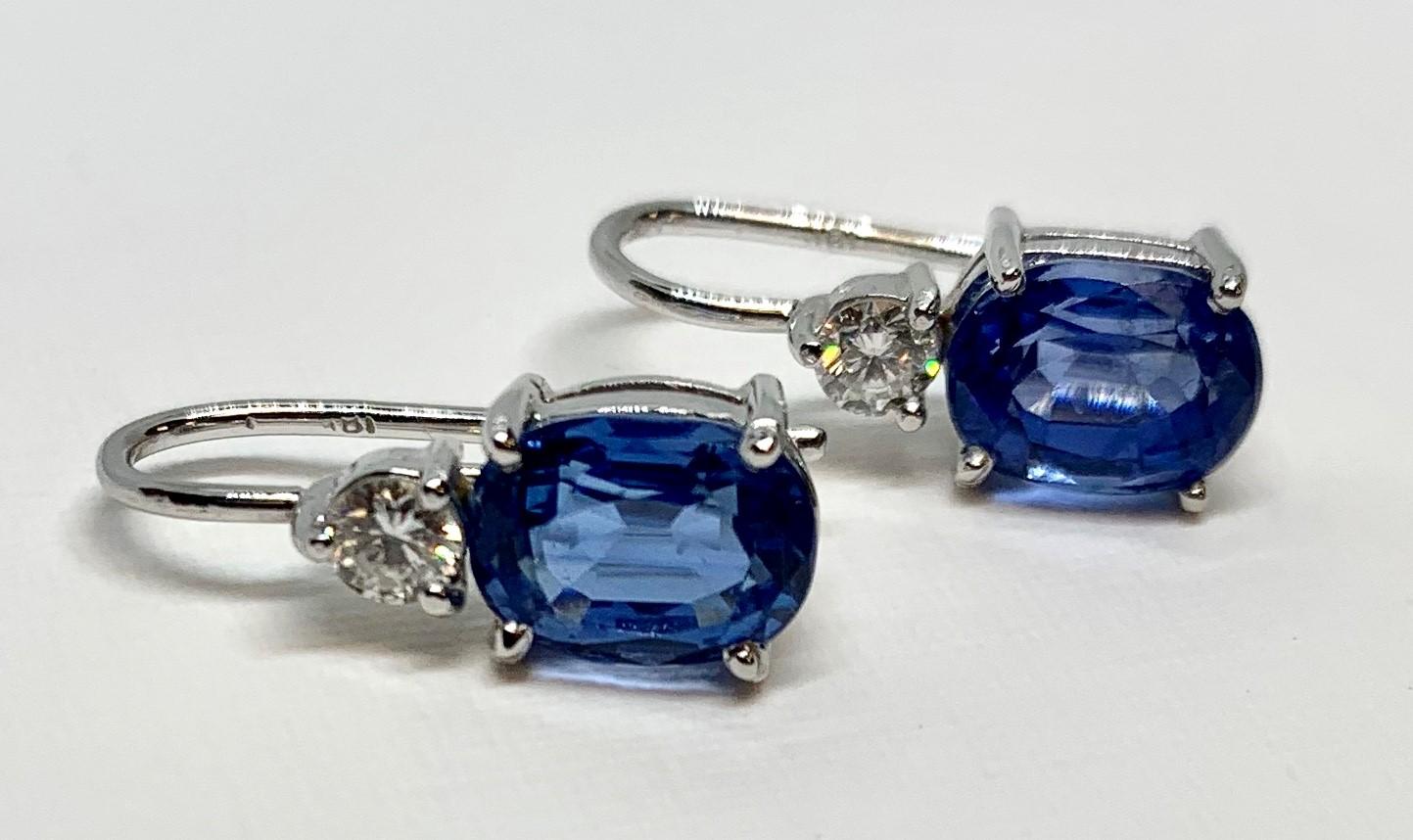 cornflower blue sapphire earrings