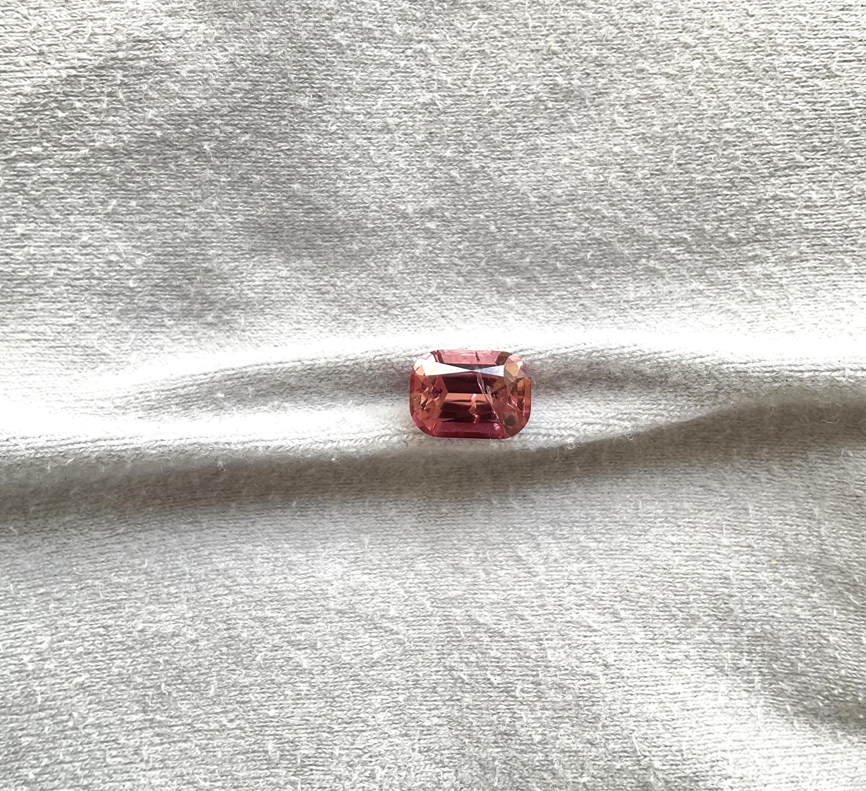 Cushion Cut 4.20 Carats Electric Pink Tourmaline Cushion Faceted Cut Stone Natural Gemstone For Sale