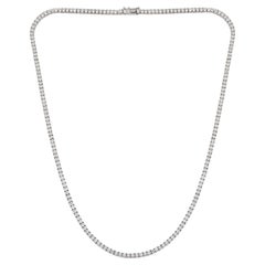 4.20 Ct SI/H Natural Diamond Tennis Graduated Wedding Necklace 18k White Gold