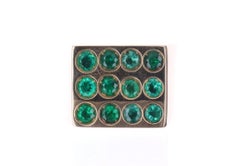 4.20tcw 18K Men's Round Emerald Cluster Signet Statement Ring