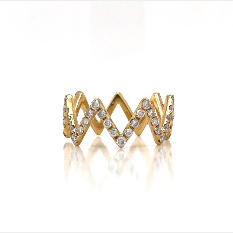 4.20tcw Diamond Zig Zag Trio Stackable Rings in 18k Yellow, White and