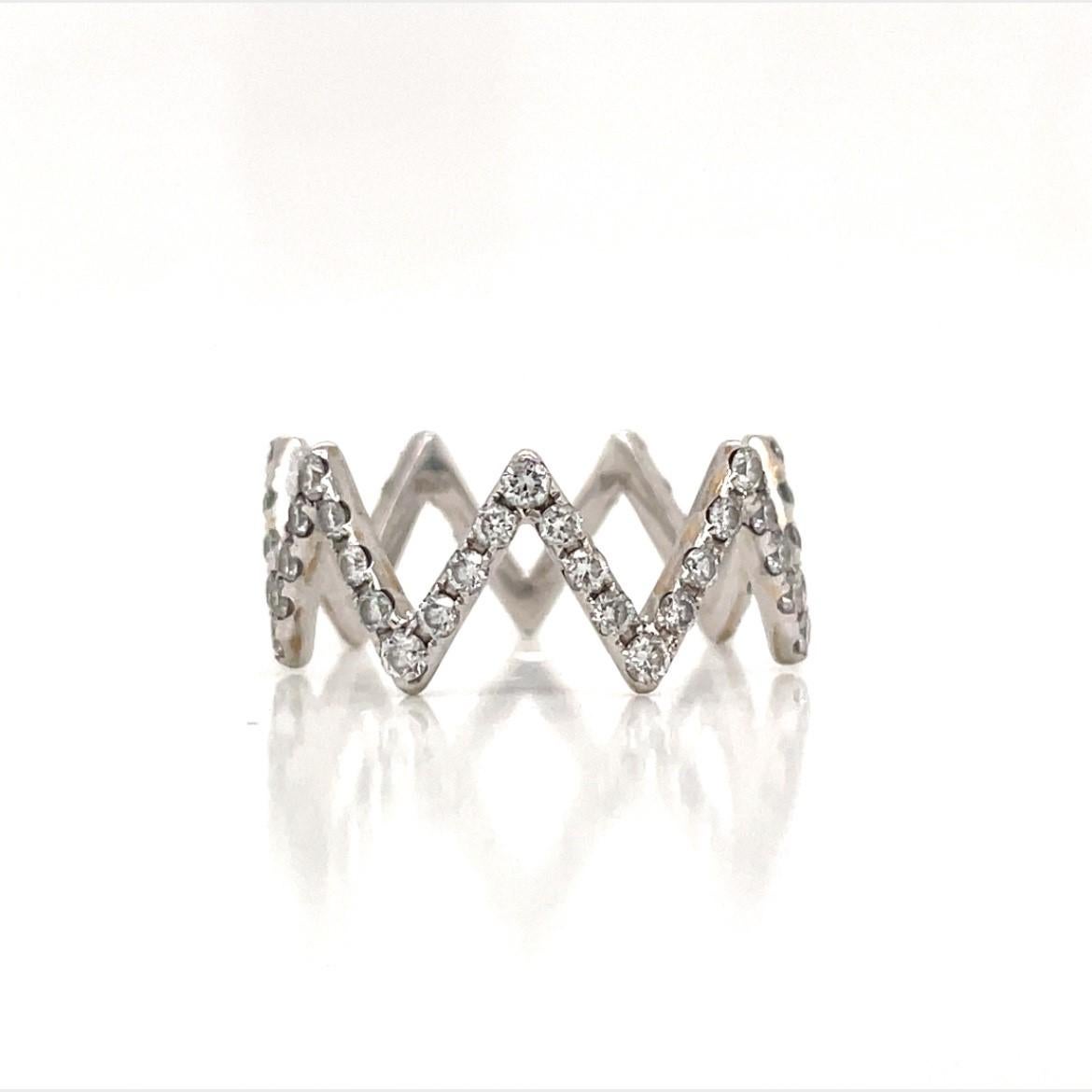 4.20tcw Diamant Zickzack Trio Stapelbare Ringe in 18k Gelb-, Weiß- und Roségold 1