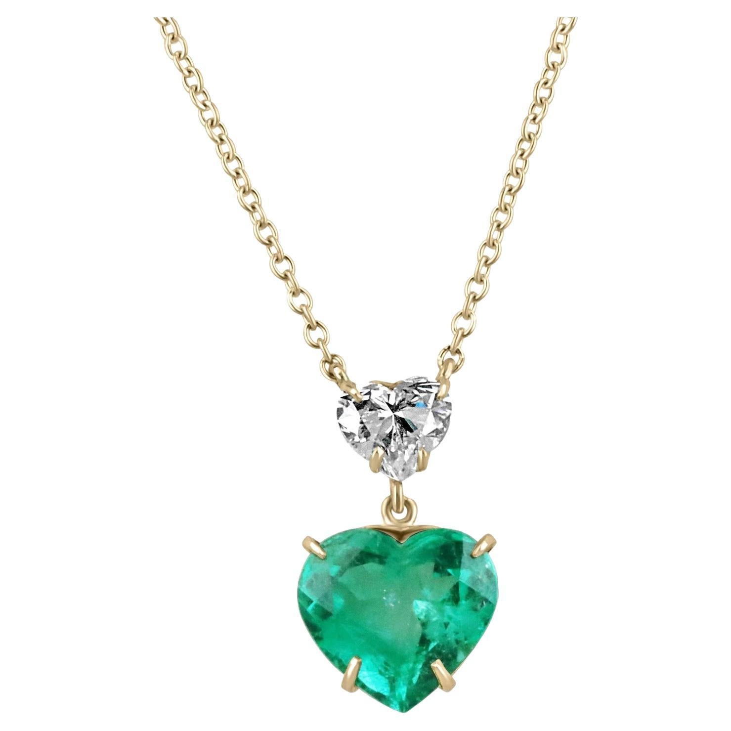 Muzo Emerald Colombia Emerald 18K Pink Gold drop Necklace at 1stDibs