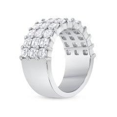 4.21 Carat Asscher Cut Diamond Band in Platinum