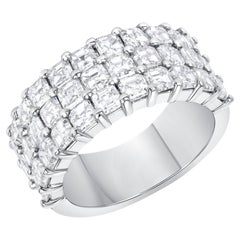 4.21 Carat Asscher Cut Diamond Band in Platinum