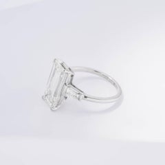 4.21 Carat GIA K VS1 Emerald Cut Diamond Ring 'Platinum'