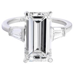 4.21 Carat GIA K VS1 Emerald Cut Diamond Ring 
Platinum
