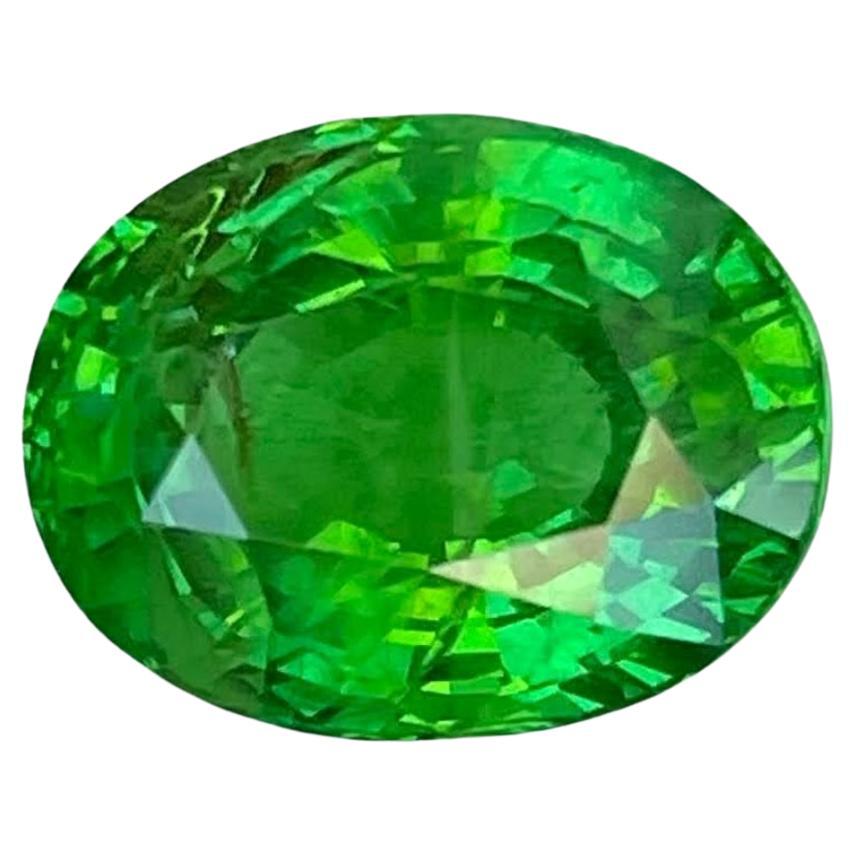 4,21 quilates Granate Tsavorita Verde Vivo Piedra Talla Oval Tanzana Gema