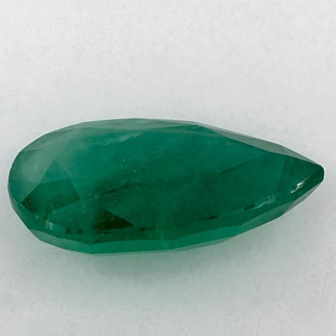 4.21 Ct Emerald Pear Loose Gemstone Neuf - En vente à Fort Lee, NJ