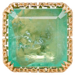 42,13 carati di smeraldo colombiano Massive Head Turner Anello in oro pesante 18 carati