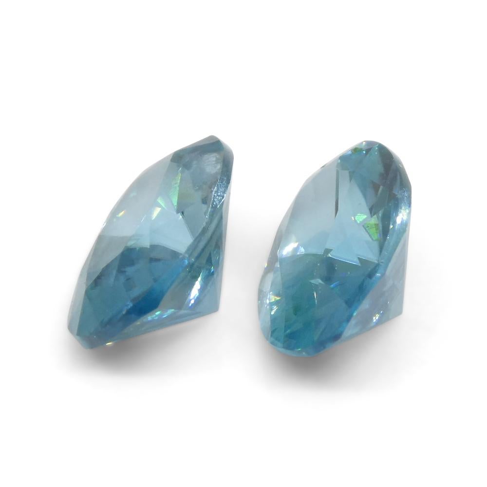 Zircon bleu ovale de 4,21ct taillé en diamant du Cambodge en vente 6