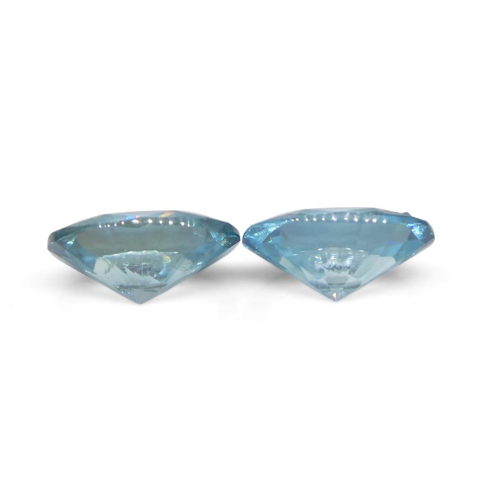 Zircon bleu ovale de 4,21ct taillé en diamant du Cambodge en vente 7
