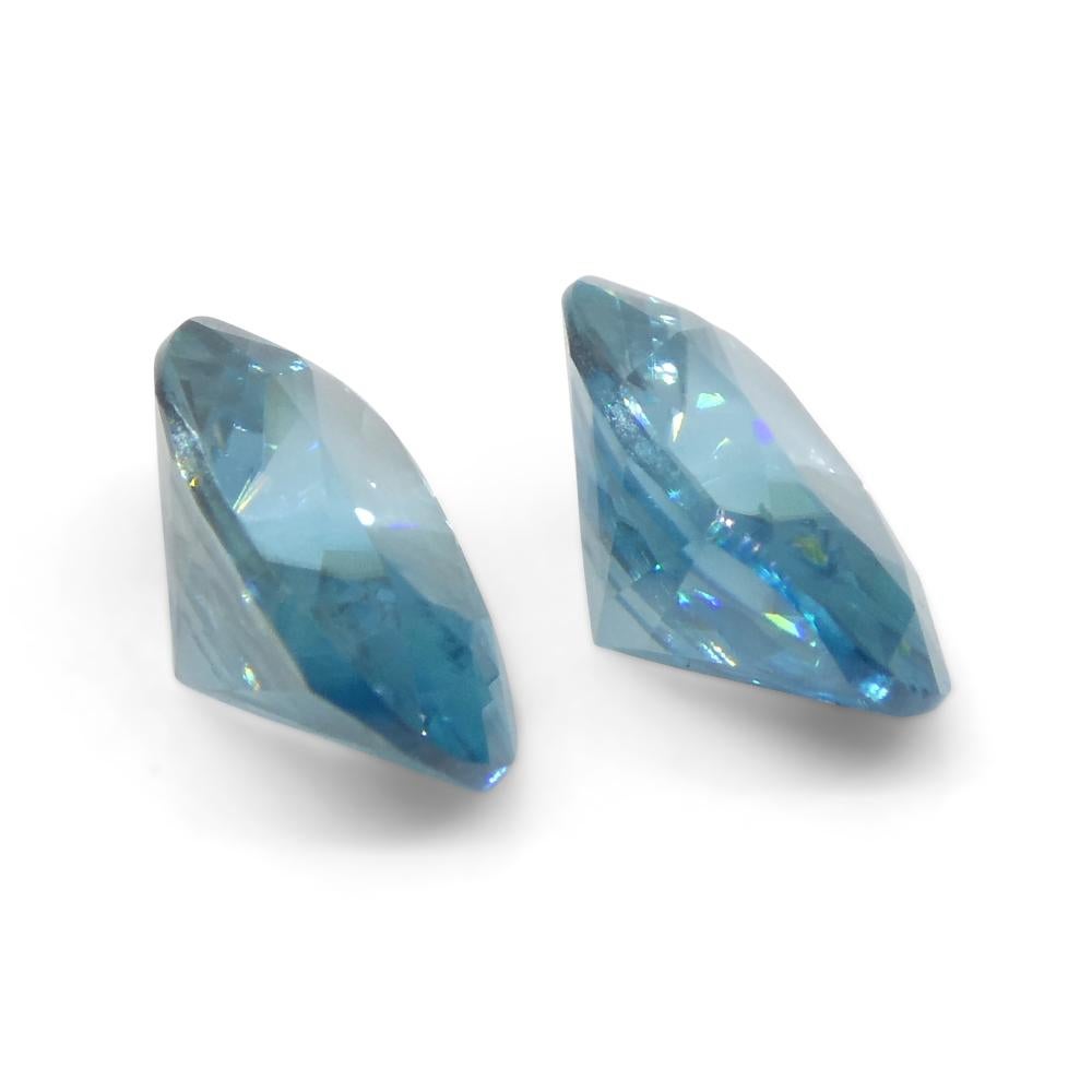 Zircon bleu ovale de 4,21ct taillé en diamant du Cambodge en vente 8